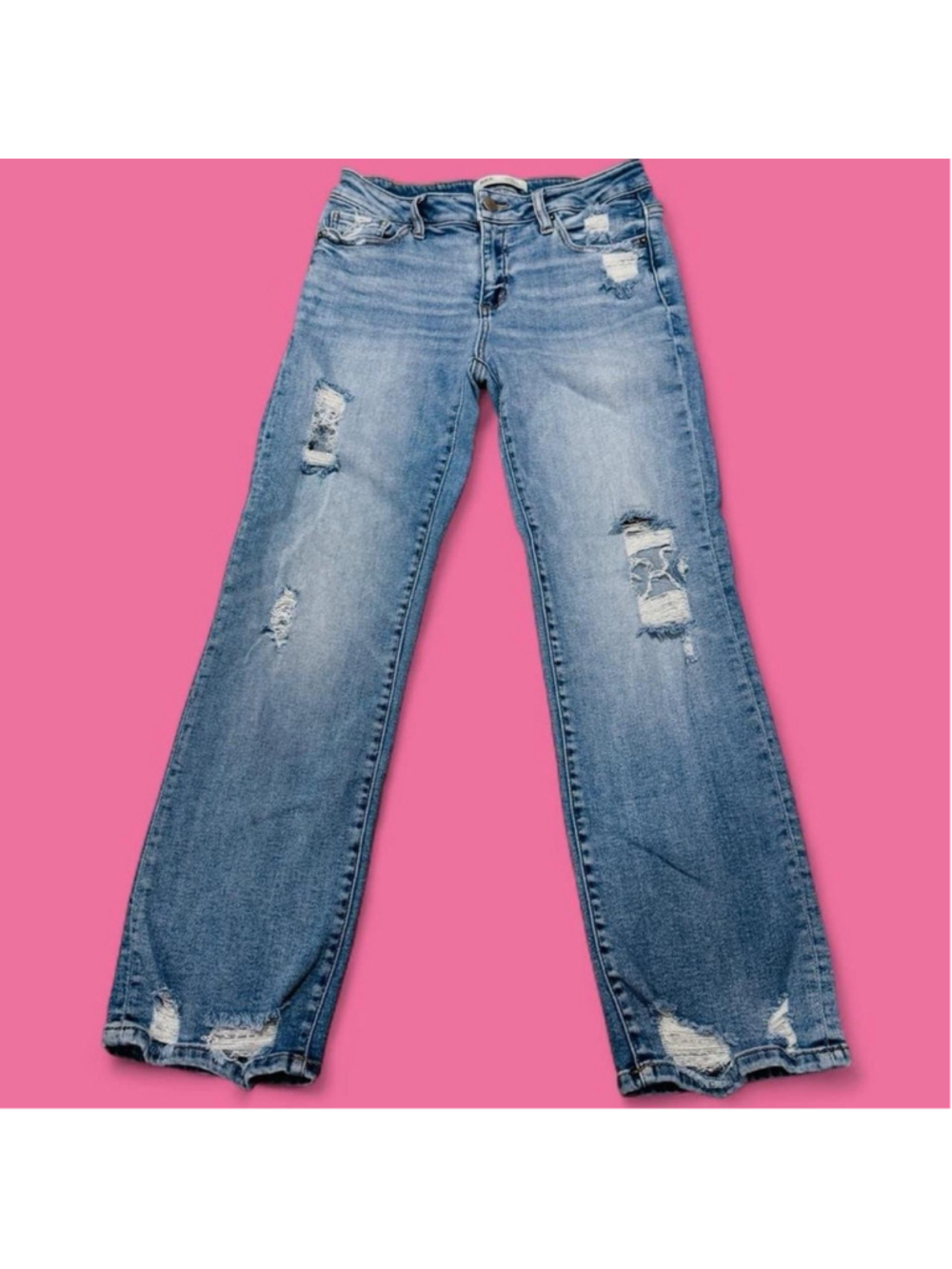 Buckle BKE Stella Mid Rise Distressed Cropped Straight Jeans Women’s 27x28